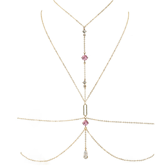 Lumina Drama Body Chain in Bright Pink