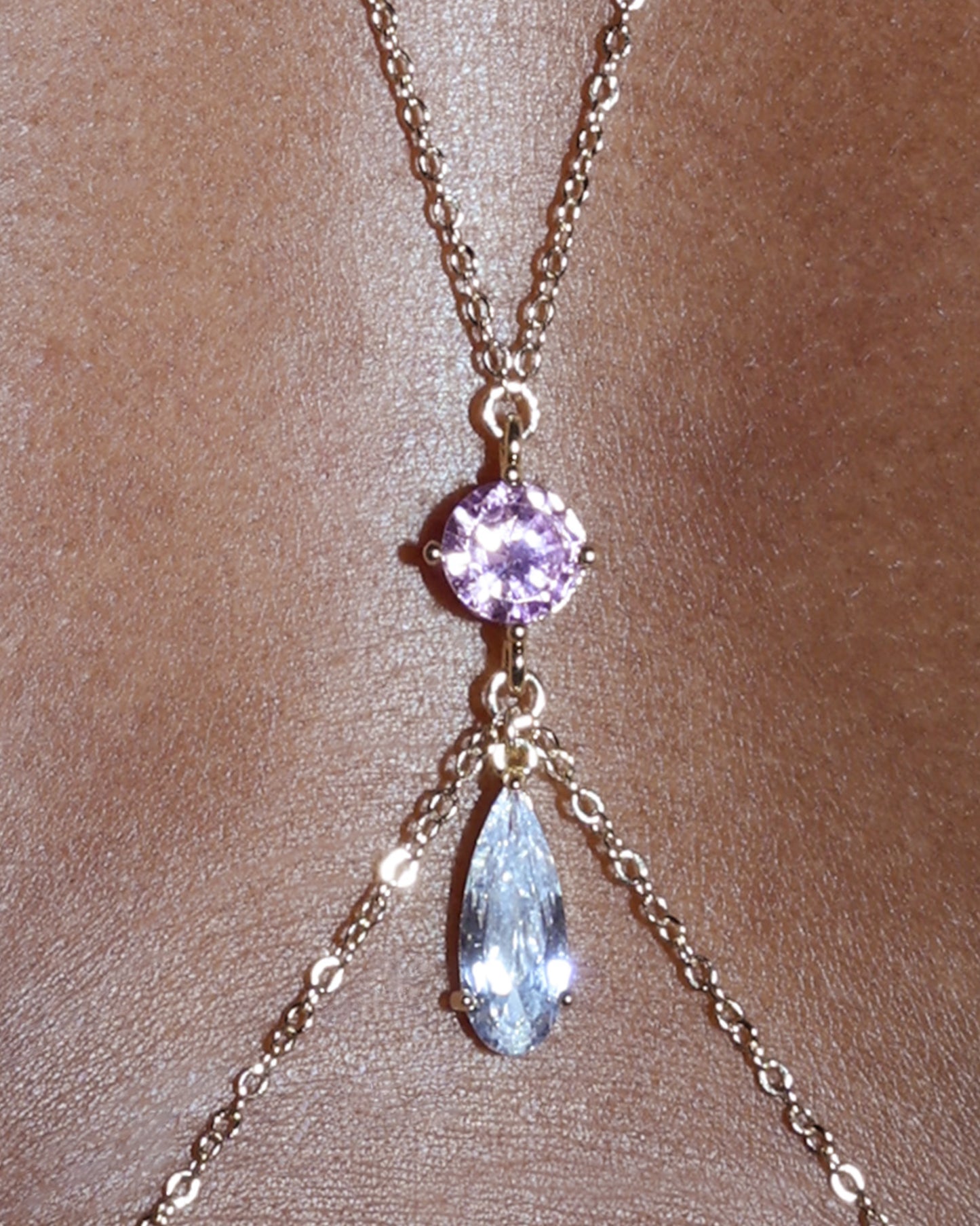 Lumina Mini Body Chain in Bright Pink