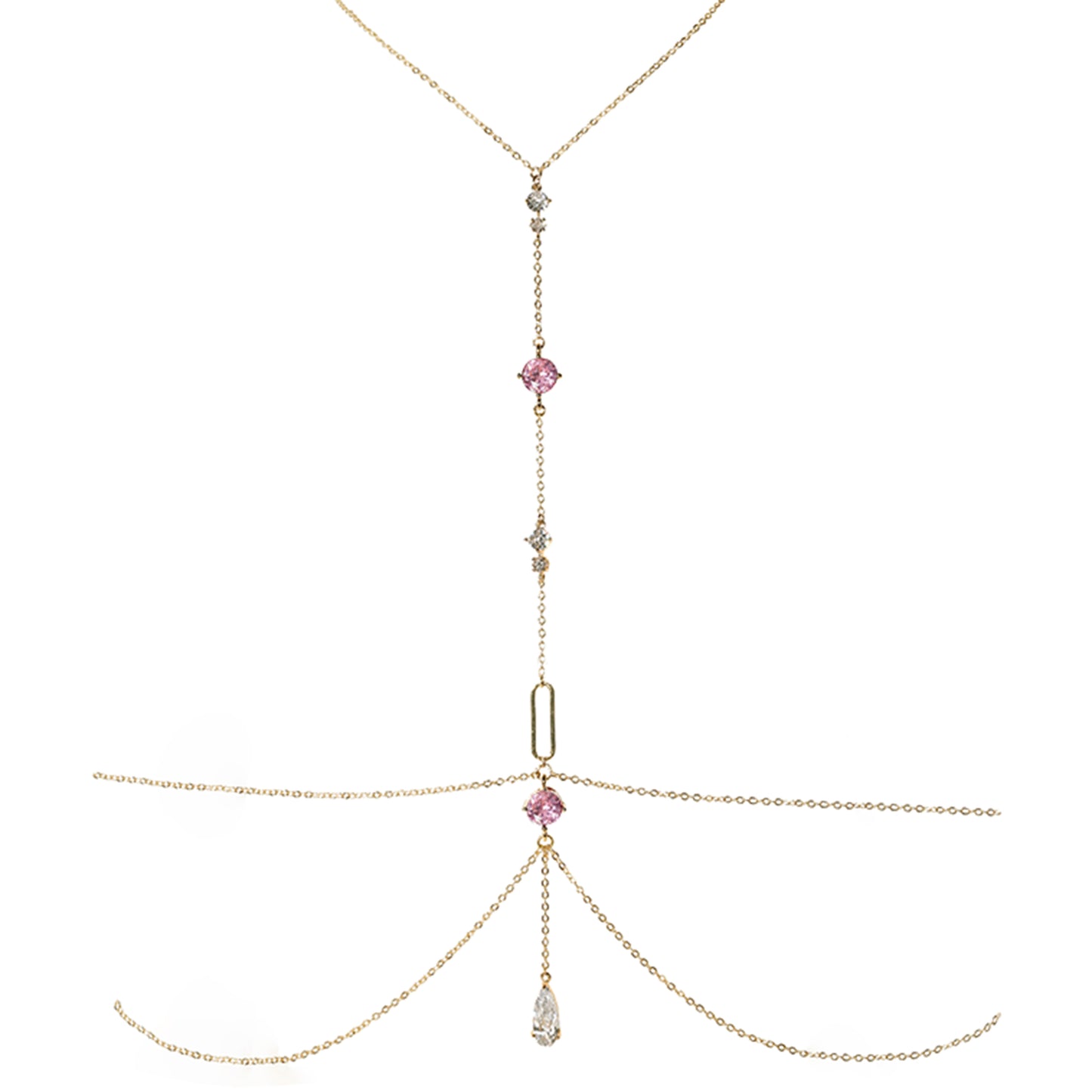 Lumina T-Line Body Chain in Bright Pink