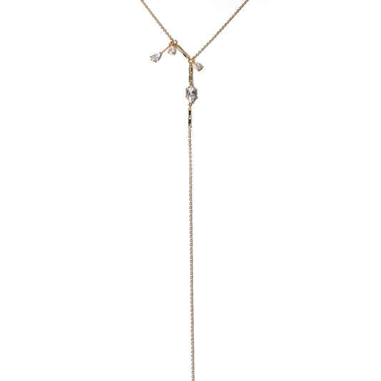 Navette Serti Lariat Necklace