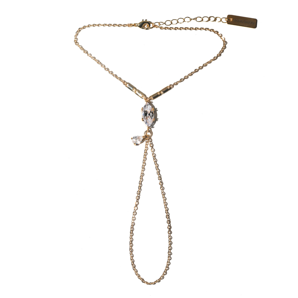 Navette Serti V-Line Hand Chain