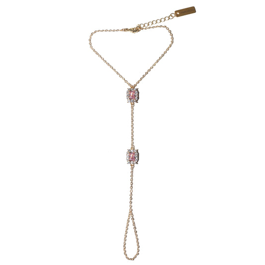 Carré Hand Chain in Bright Pink