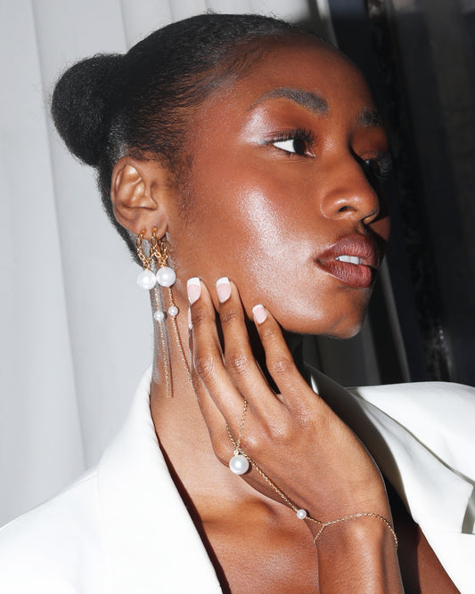 Auréole Earrings — White Powder