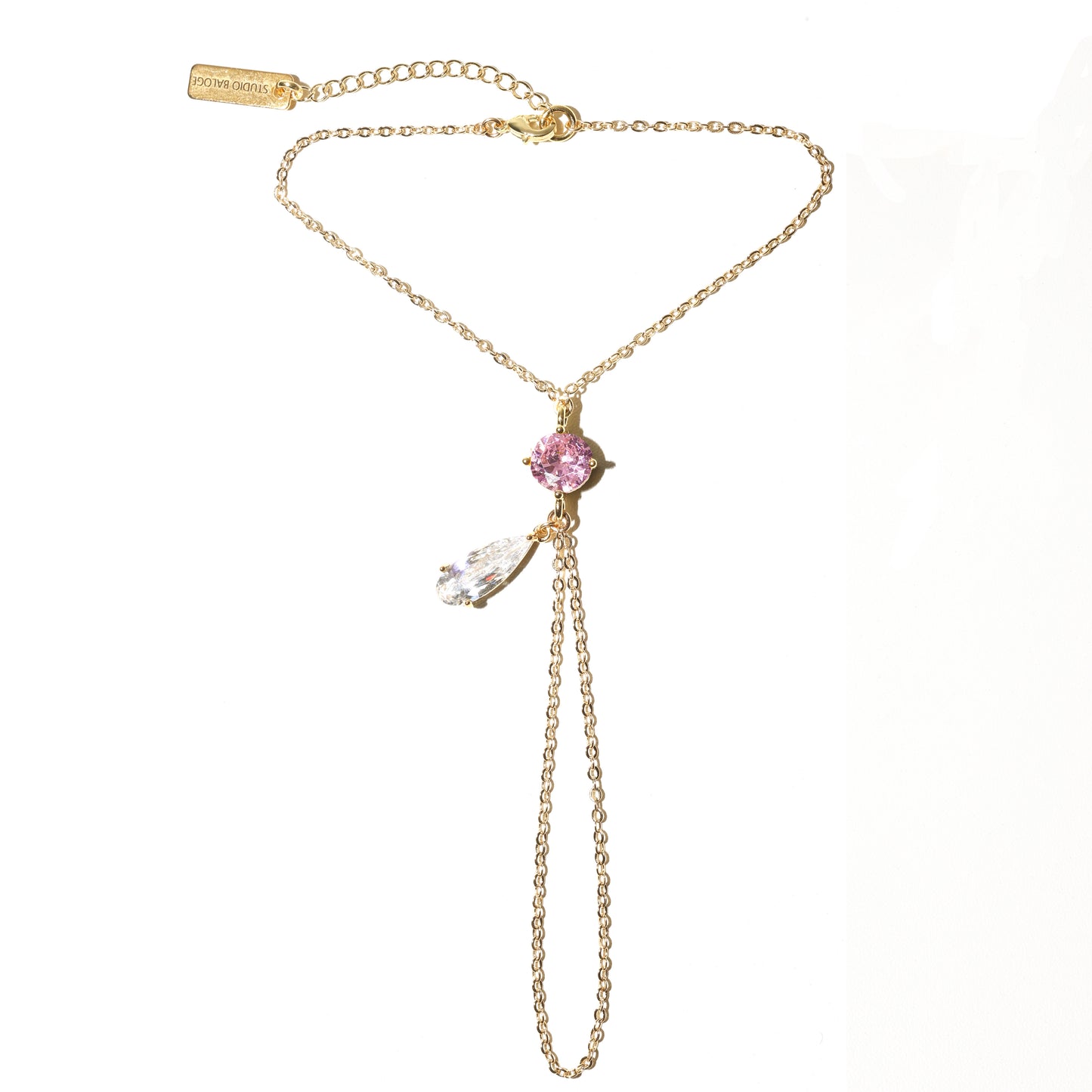 Lumina Hand Chain in Bright Pink