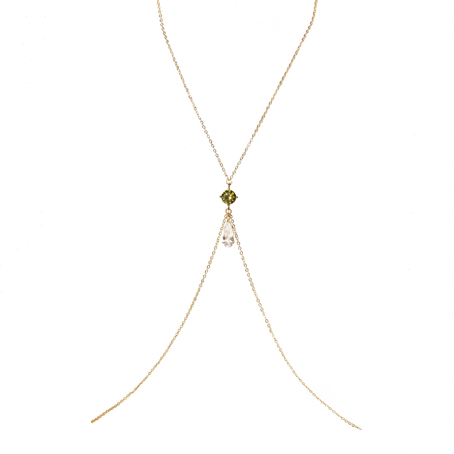 Lumina Mini Body Chain in Peridot Green