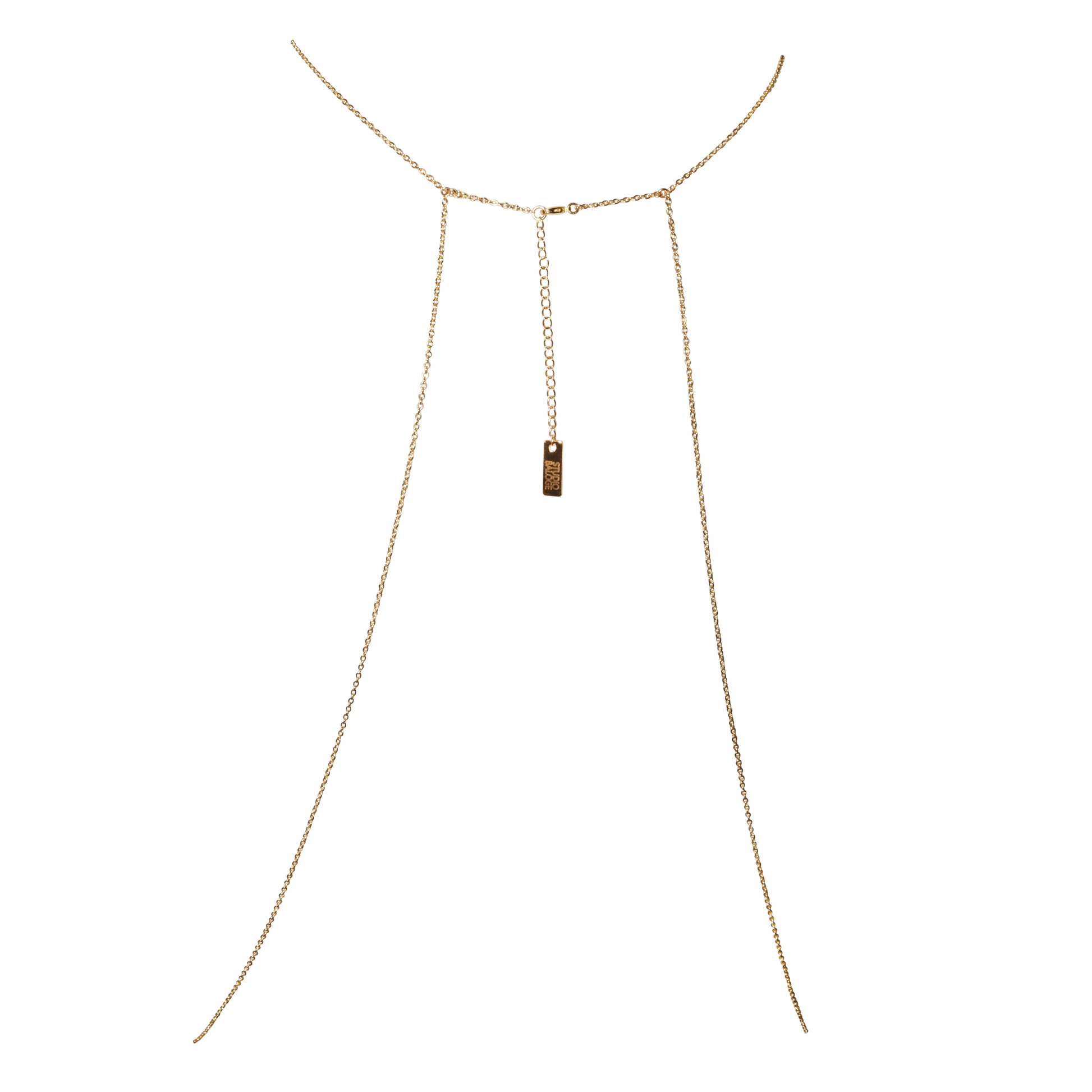 Lumina gold Body chain from back 