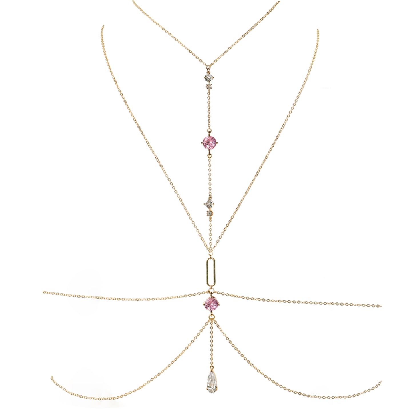 Lumina Drama Body Chain in Bright Pink