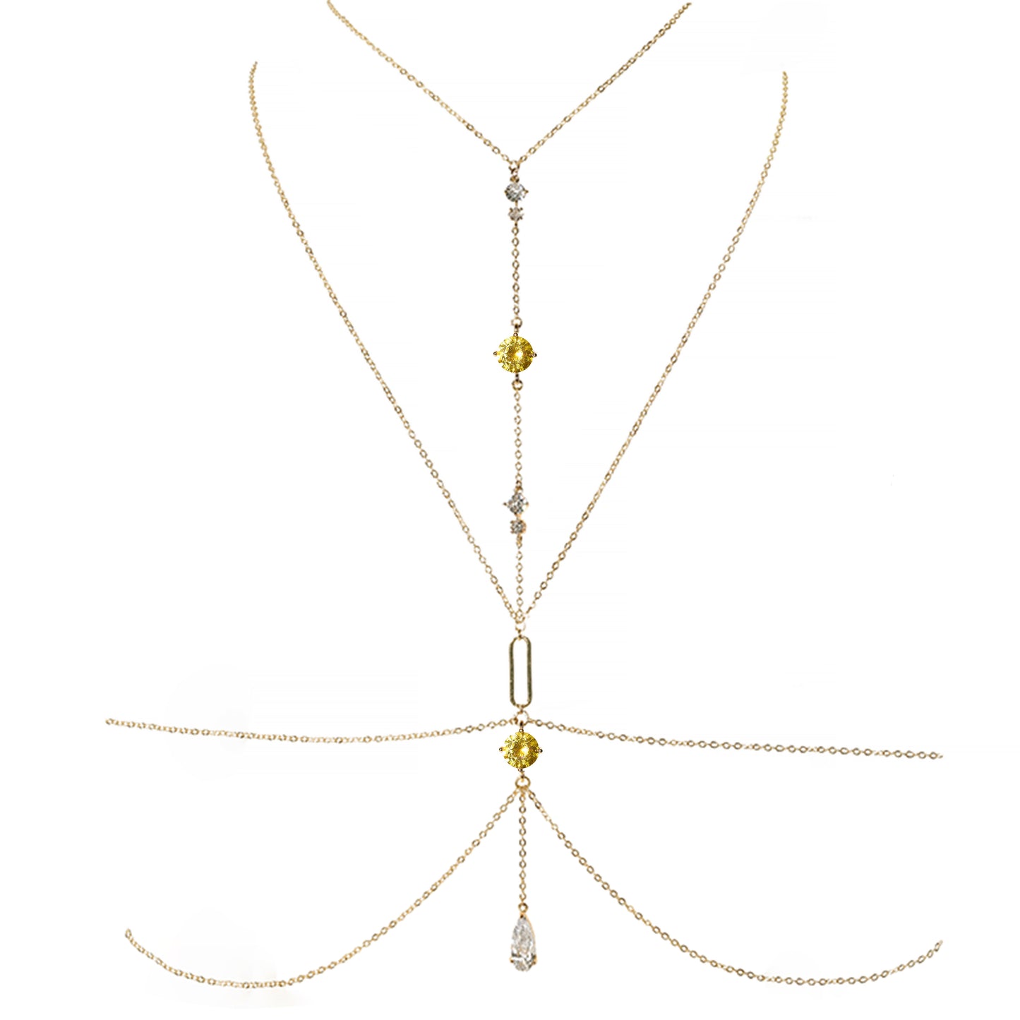 Lumina Drama Body Chain in Citrine Yellow