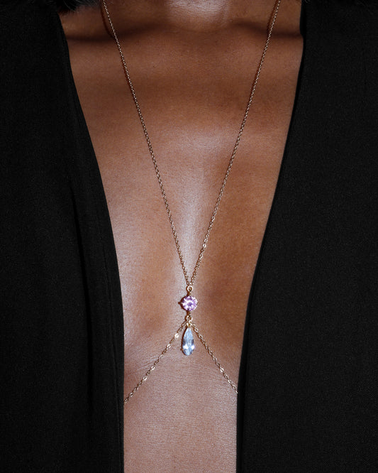 Lumina Mini Body Chain in Bright Pink