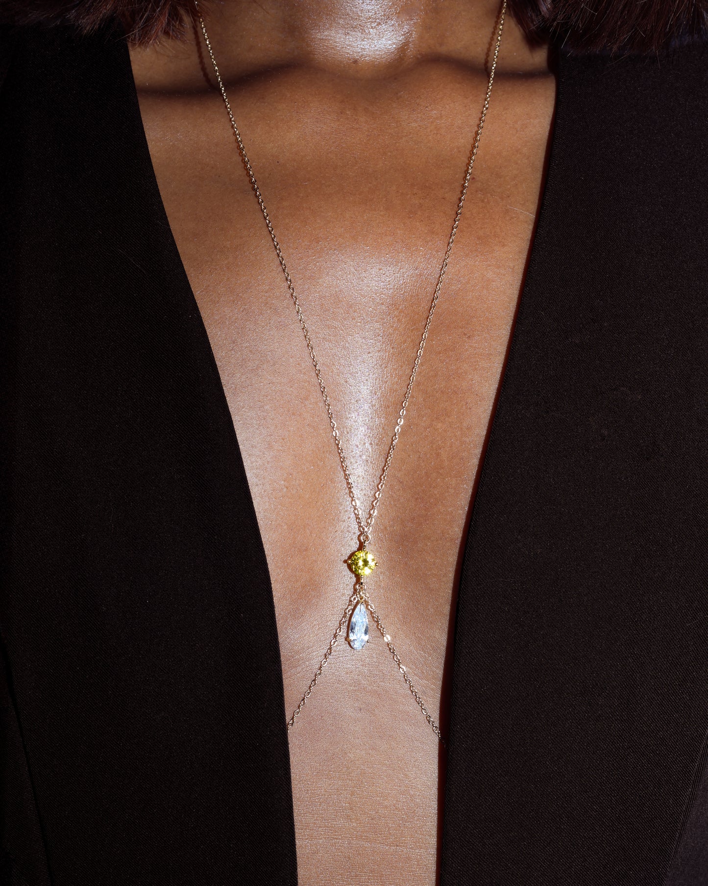 Lumina Mini Body Chain in Citrine Yellow