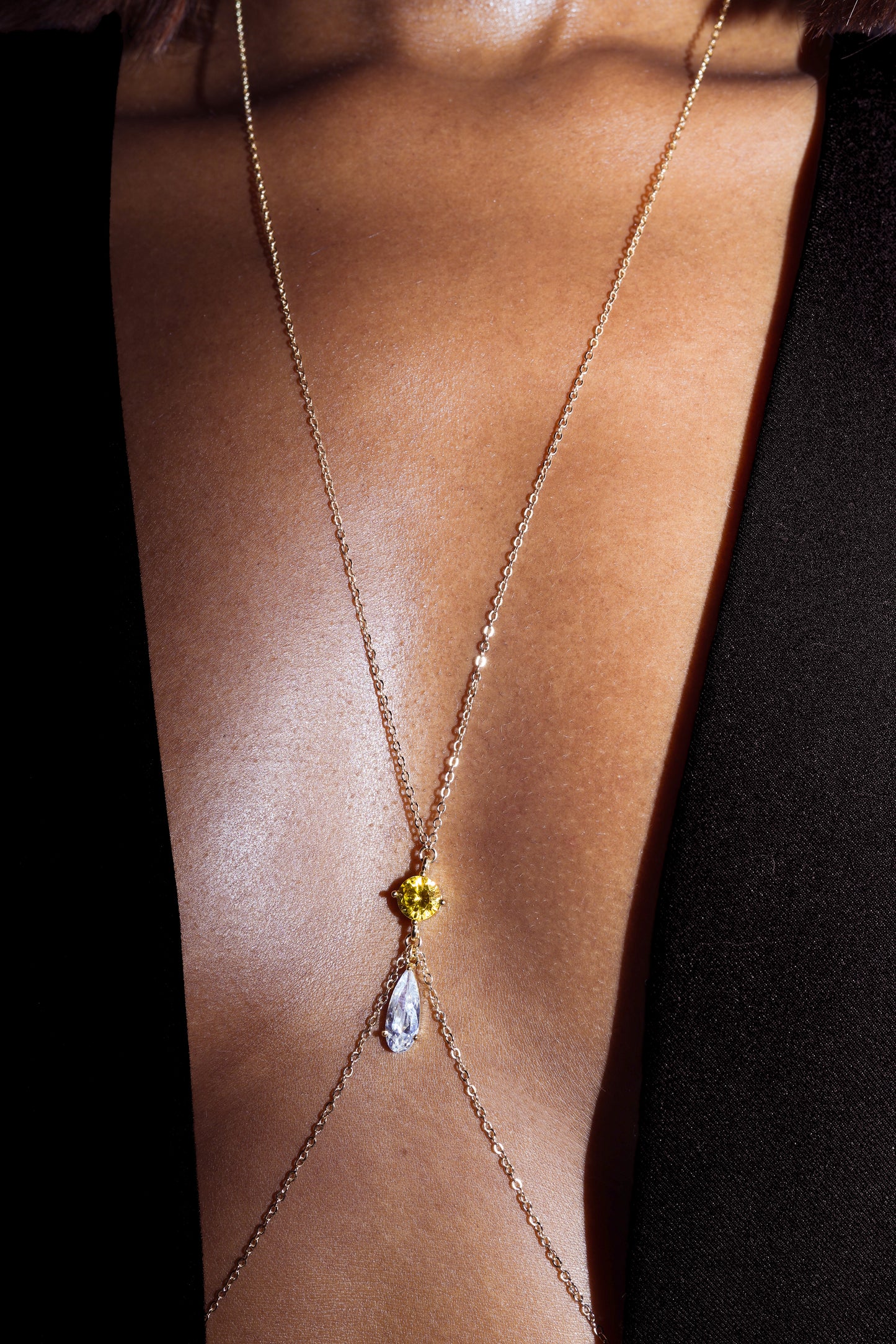 Lumina Mini Body Chain in Citrine Yellow