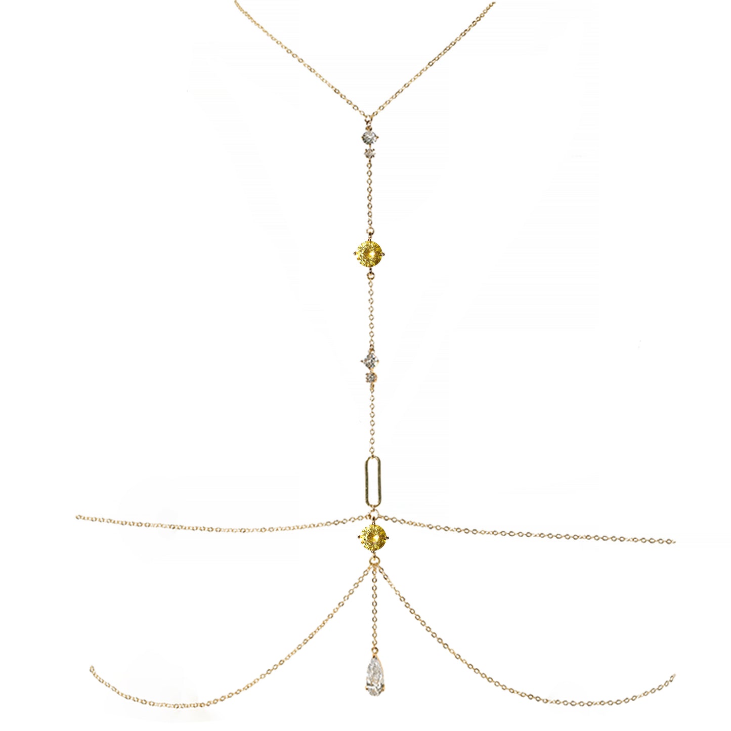 Lumina T-Line Body Chain in Citrine Yellow