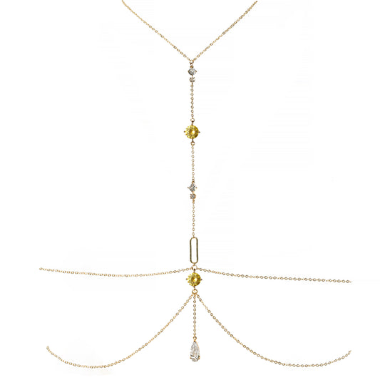 Lumina T-Line Body Chain in Citrine Yellow