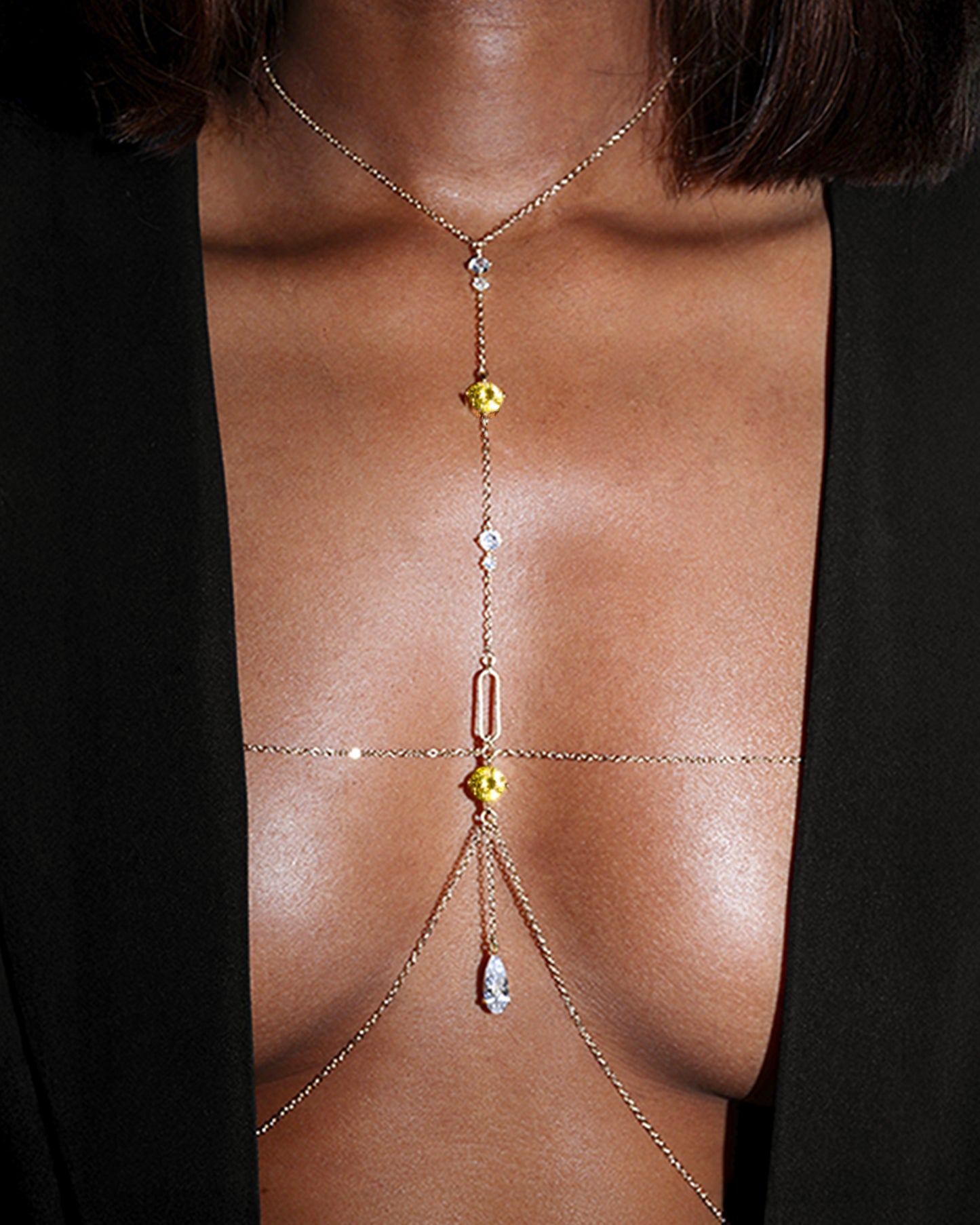 Lumina T-Line Body Chain in Citrine Yellow