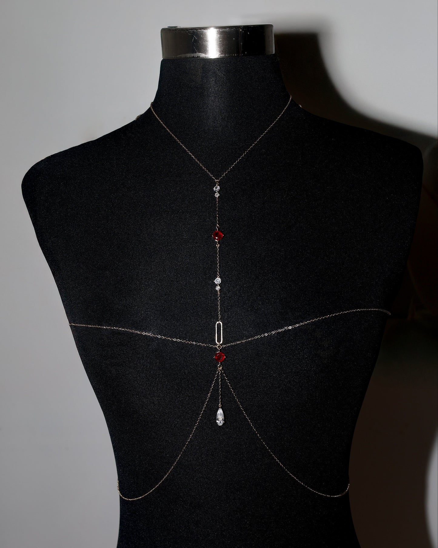 Lumina T-Line Body Chain in Rouge Bordeau