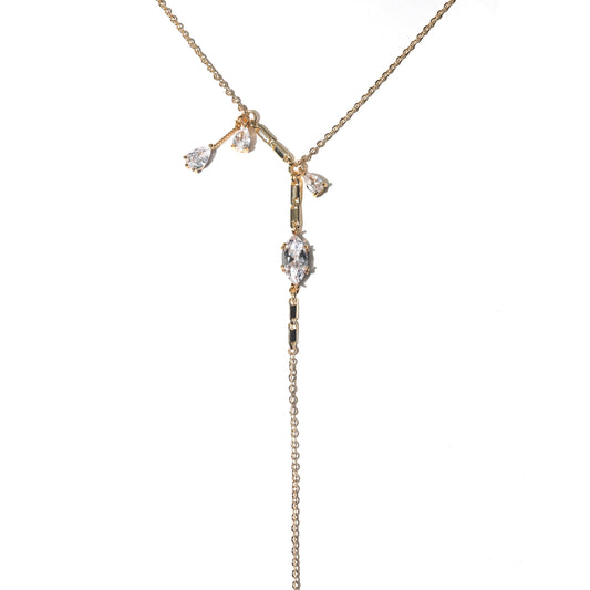 Navette Serti Lariat Necklace